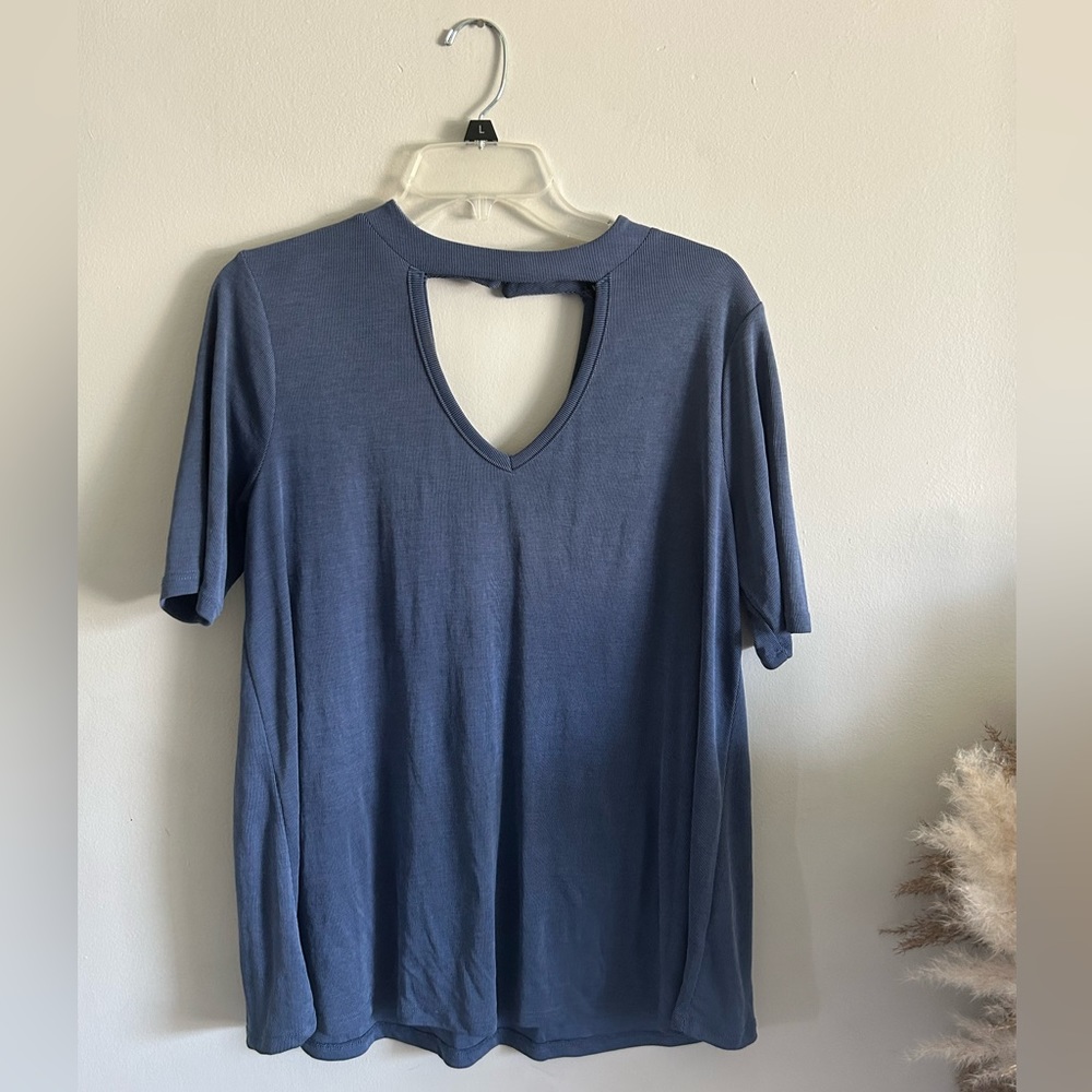 Blue Cutout Top